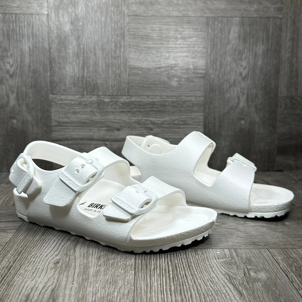 Birkenstock Milano EVA Sandals Kids 8 White EVA Waterproof Backstrap NEW